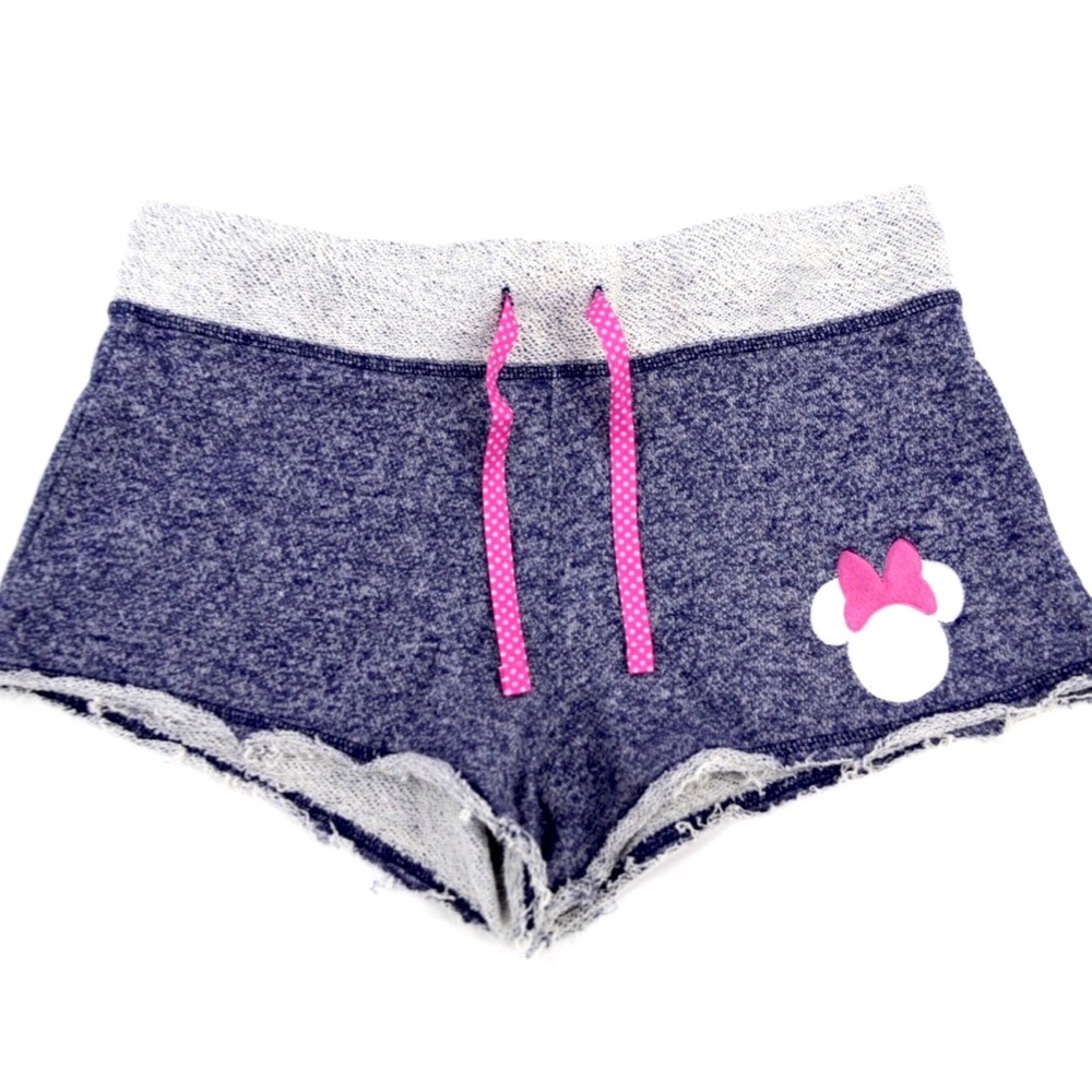Disney Minnie Mouse Raw Hem Jersey Shorts Navy